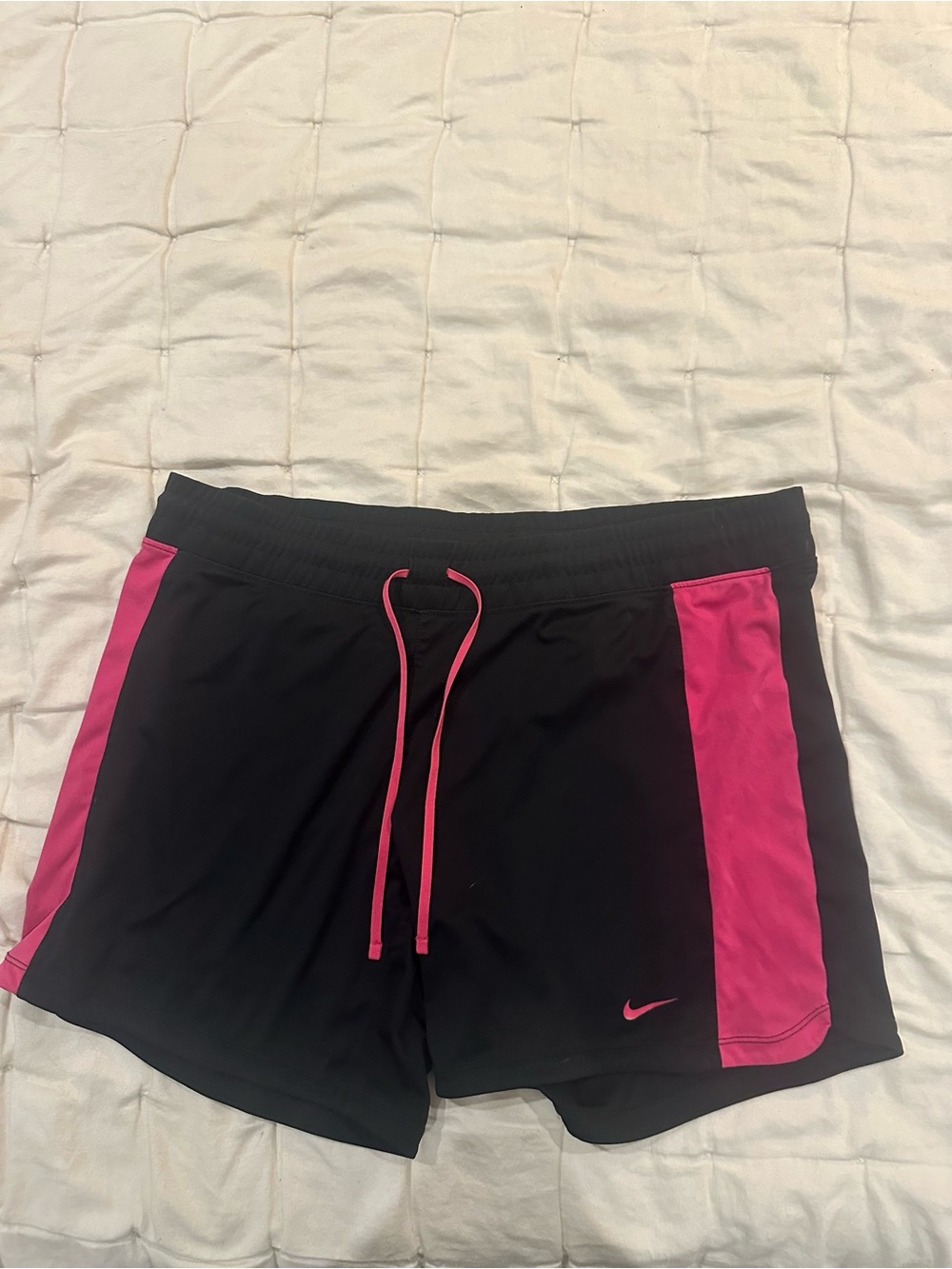 Nike Dri-FIT Women’s Athletic Shorts Black Pink Drawstring